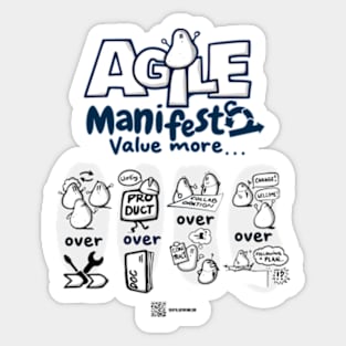 Agile manifesto - Potatoes version no BG Sticker